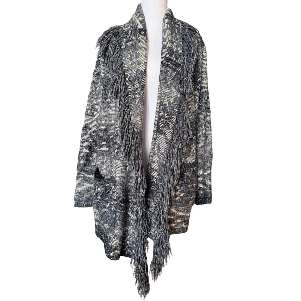 Ralph Lauren Denim & Supply Fringe Cardigan Shawl Collar Boho Aztec Knit S